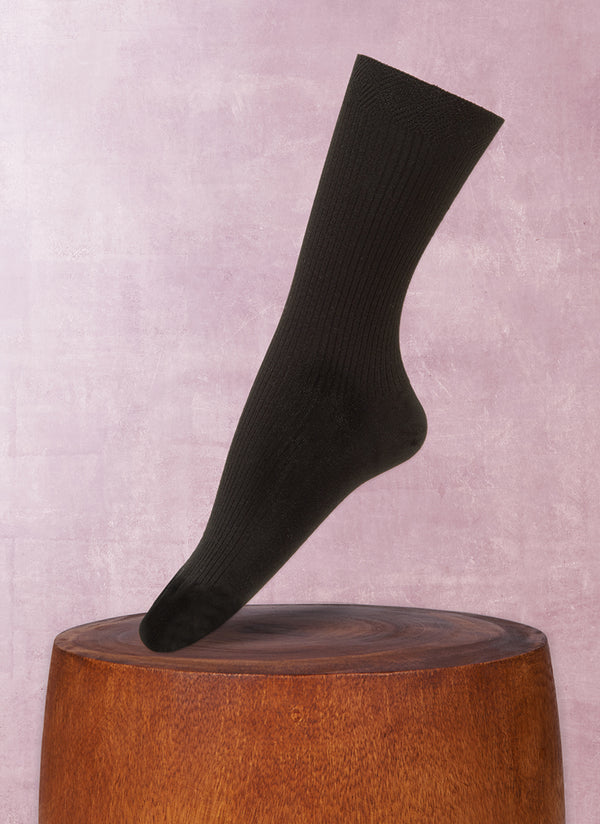 Trouser Ribbed Sock in Black