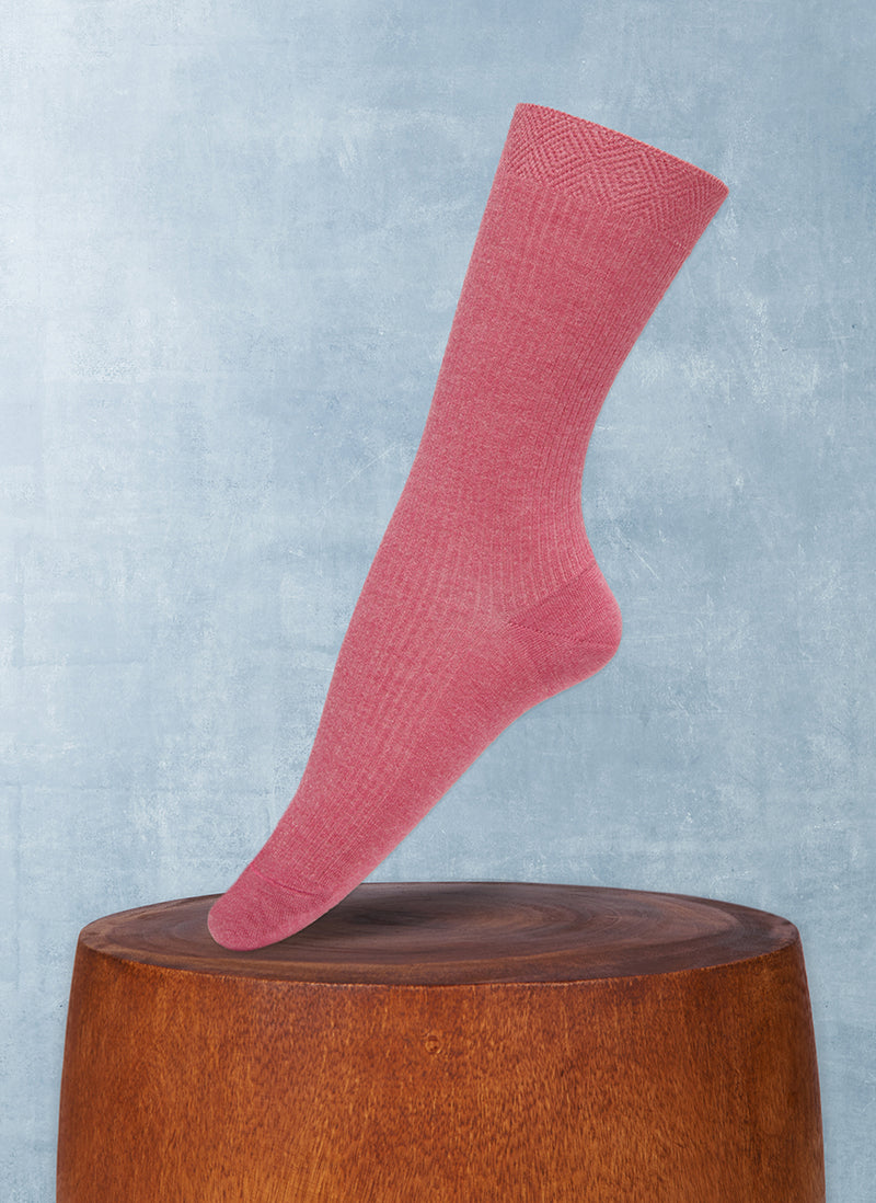 Trouser Ribbed Sock in Pink