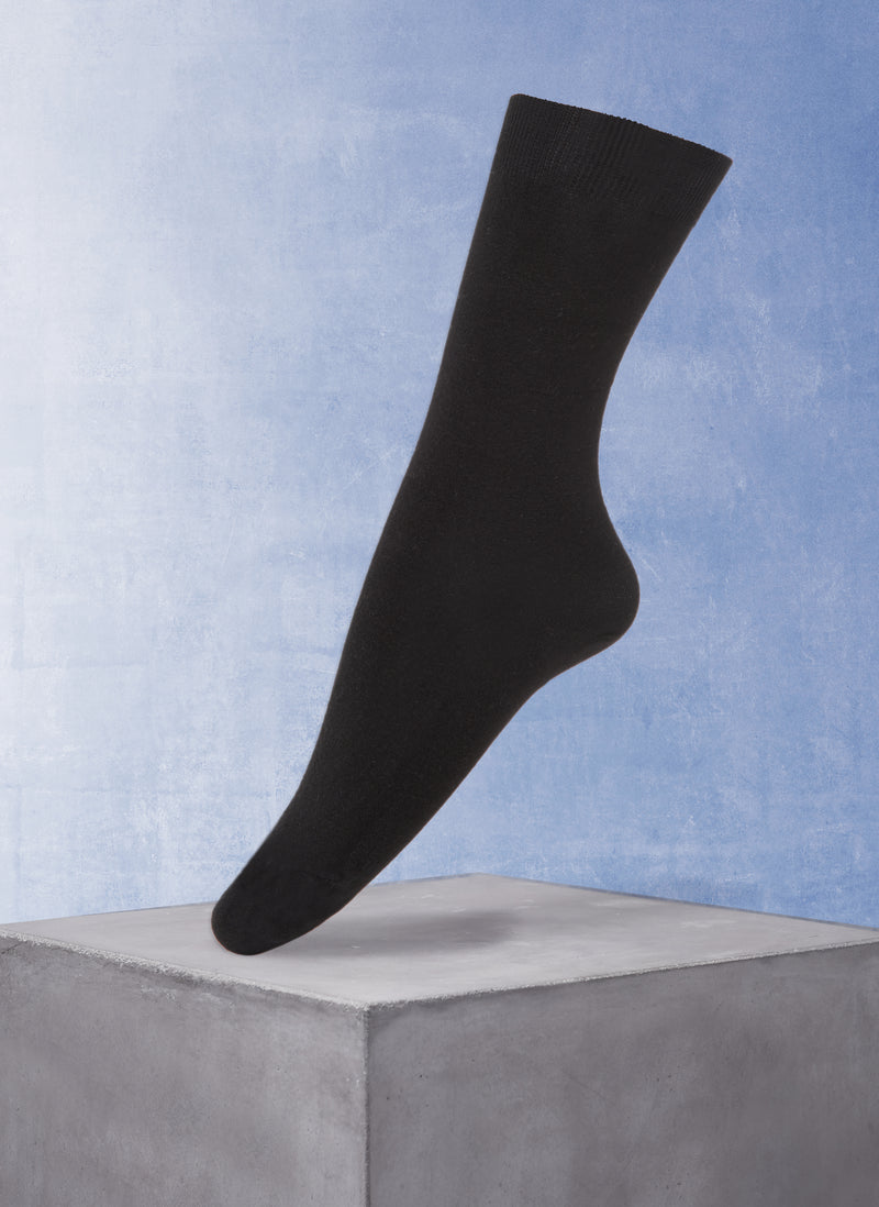 Women's Flat Trouser Sock in Black