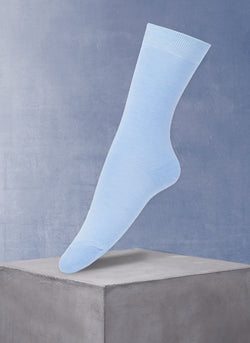 Women's Flat Trouser Sock in Light Denim