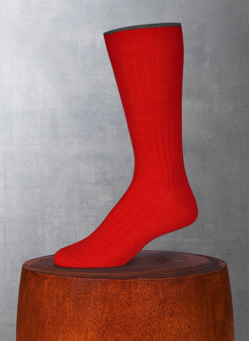 Softest Solid Merino Sock in Red