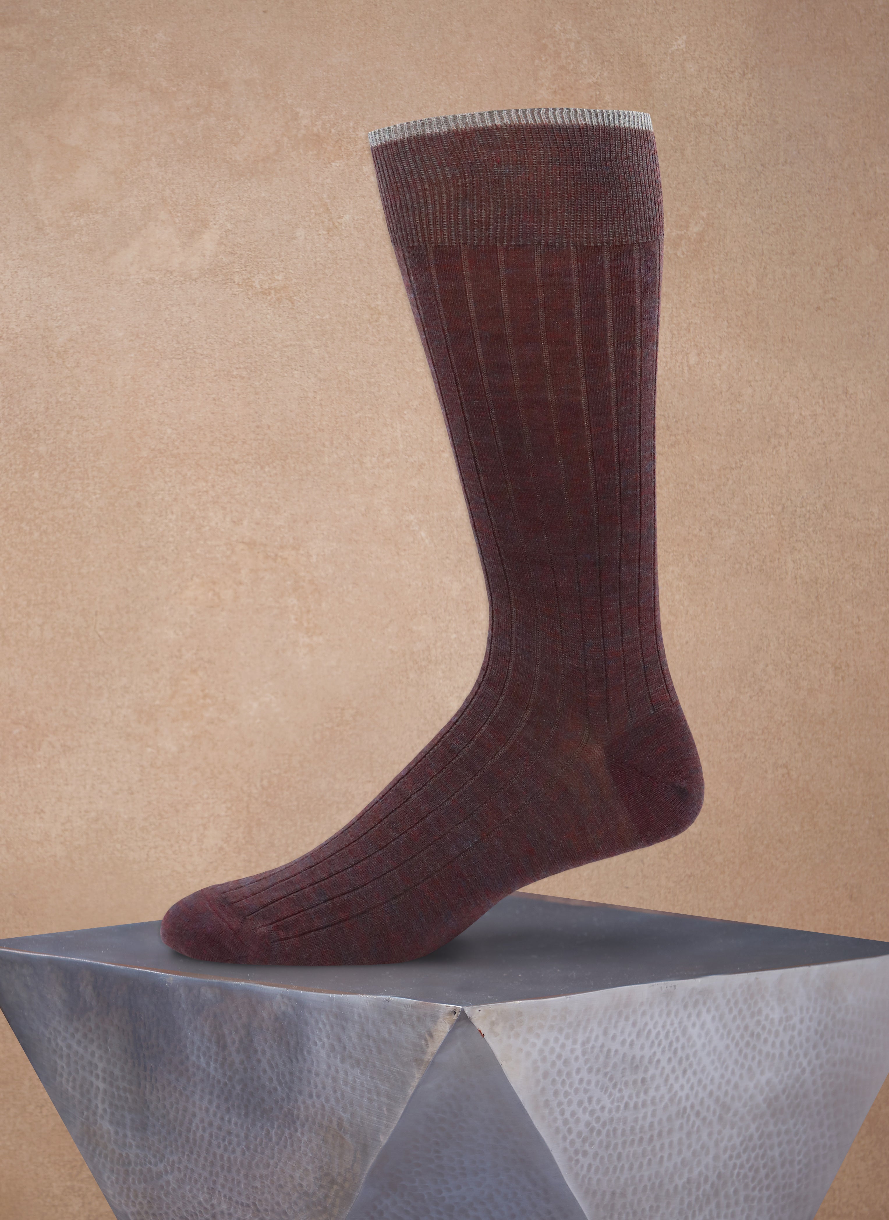Big and Tall Soft Solid Merino Wool Sock in Argento main image 1