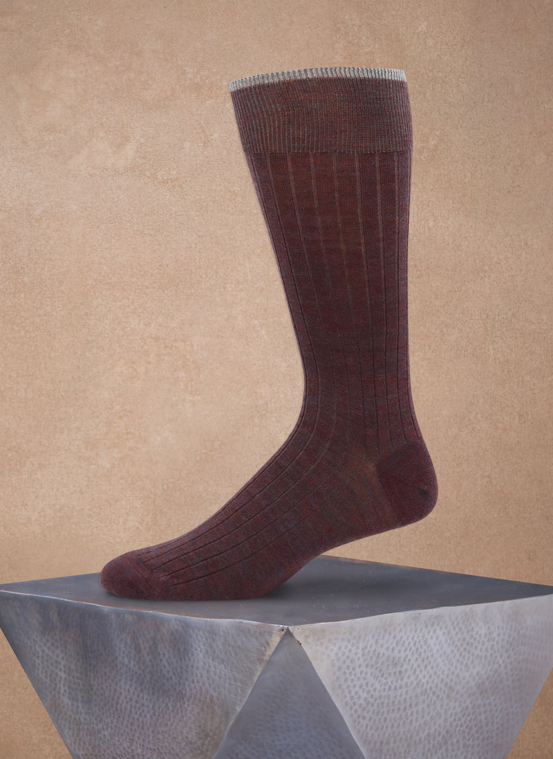Softest Solid Merino Sock in Burgundy