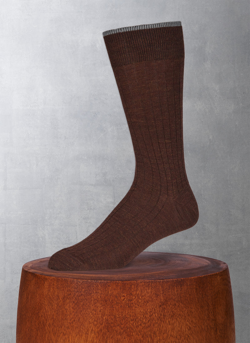 Softest Solid Merino Sock in Light Brown