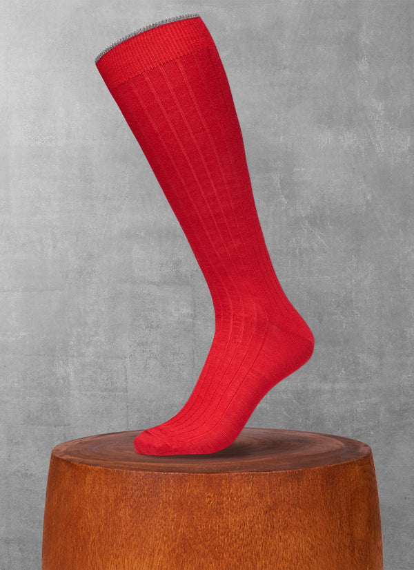 Softest Merino Long Sock in Light Red