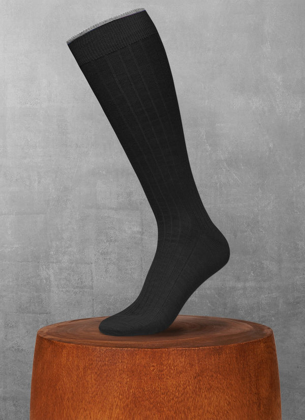 Softest Merino Long Sock in Black