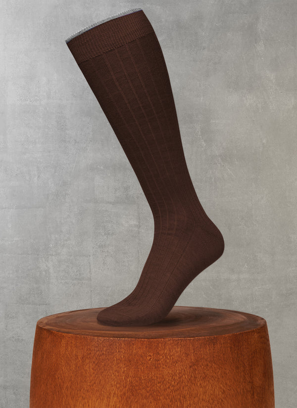 Softest Heather Merino Long Sock in Light Brown