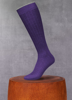 Softest Heather Merino Long Sock in Plum