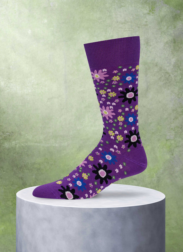 Flower Power Sock in Purple