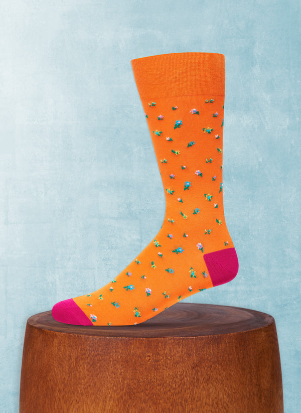 Mini Flower Sock in Orange