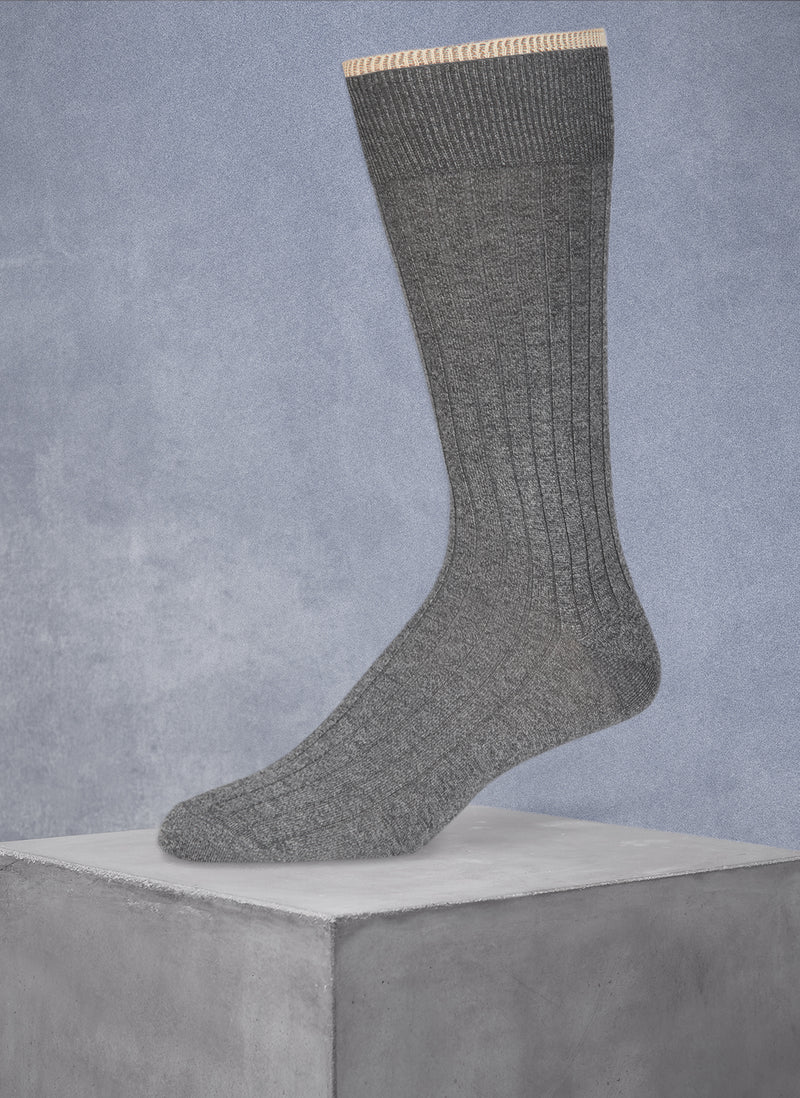 Big and Tall Mercerized Cotton Sock in Heather Grey