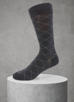 Pindot Sock in Charcoal