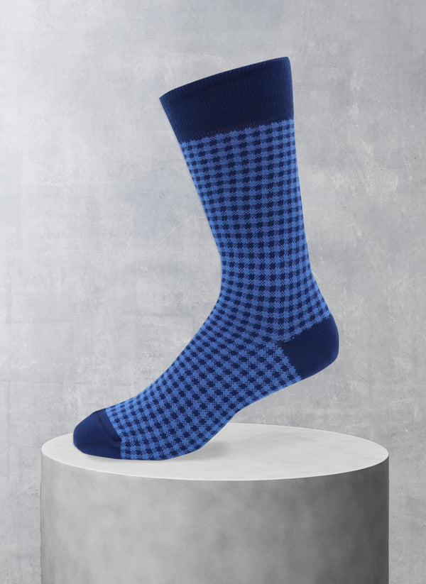 Gingham Sock in Royal Blue