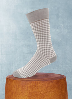 Gingham Sock in Light Grey