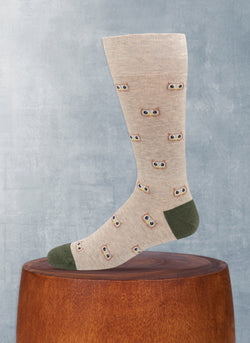 Owl Sock in Taupe
