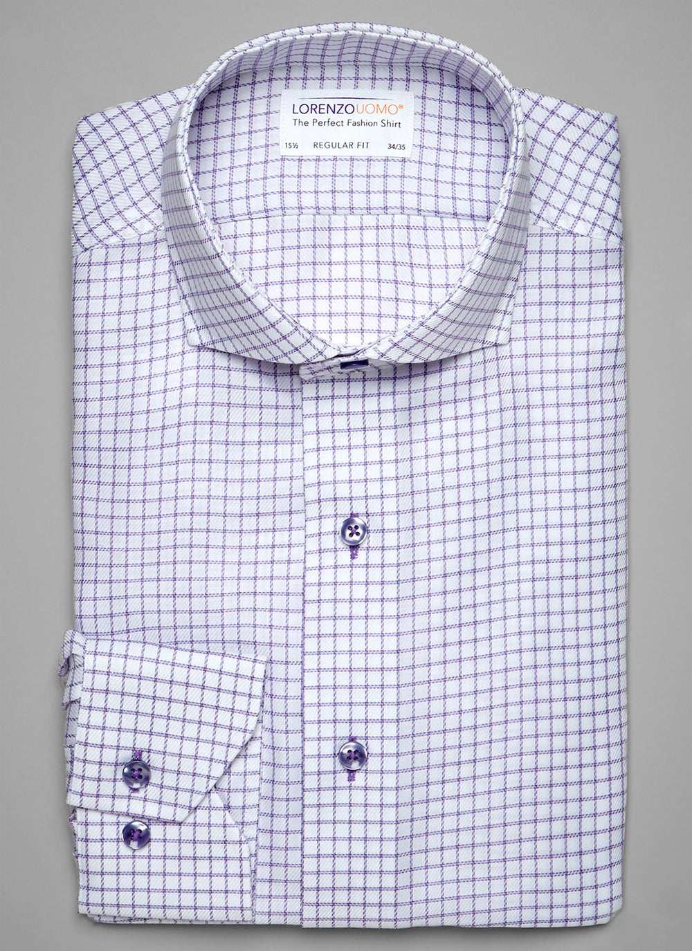 fitted lace wedding dress Men's Calder Long Sleeve Exploded Windowpane Shirt, Fog, XXL main image 1
