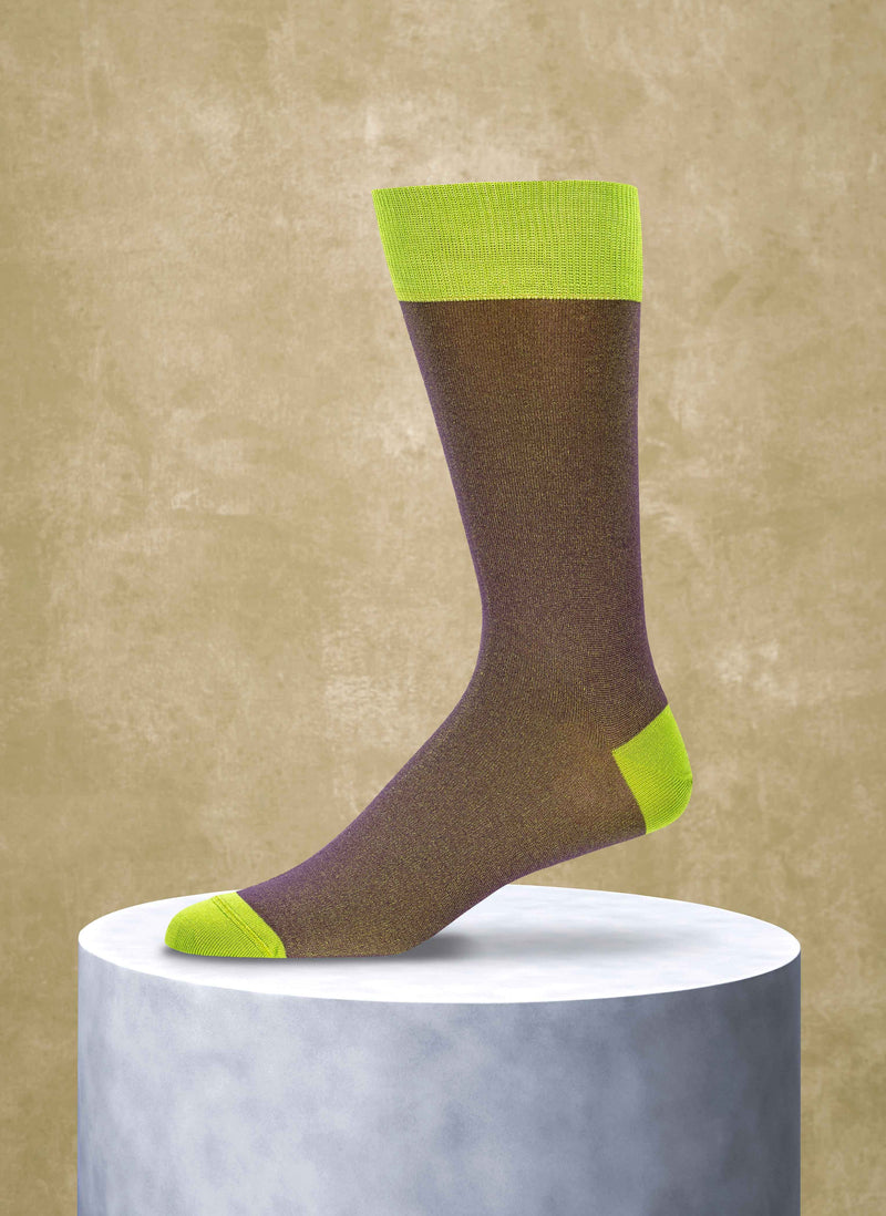 Solid Iridescent Sock in Lime