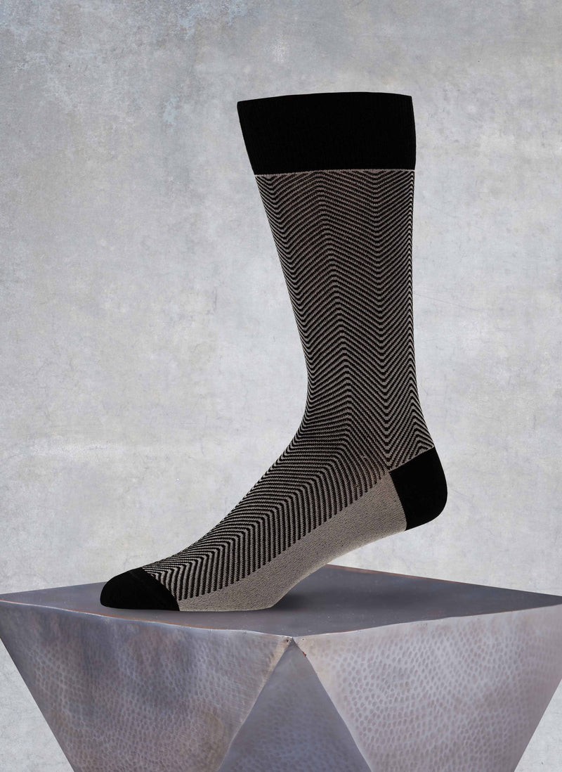 Herringbone Sock in Black DIPEDARIUS®