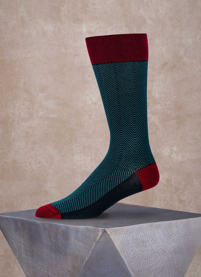Herringbone Sock in Teal DIPEDARIUS®