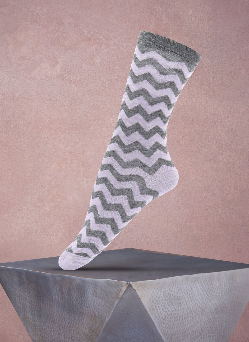 Zig Zag Sock in Lavender