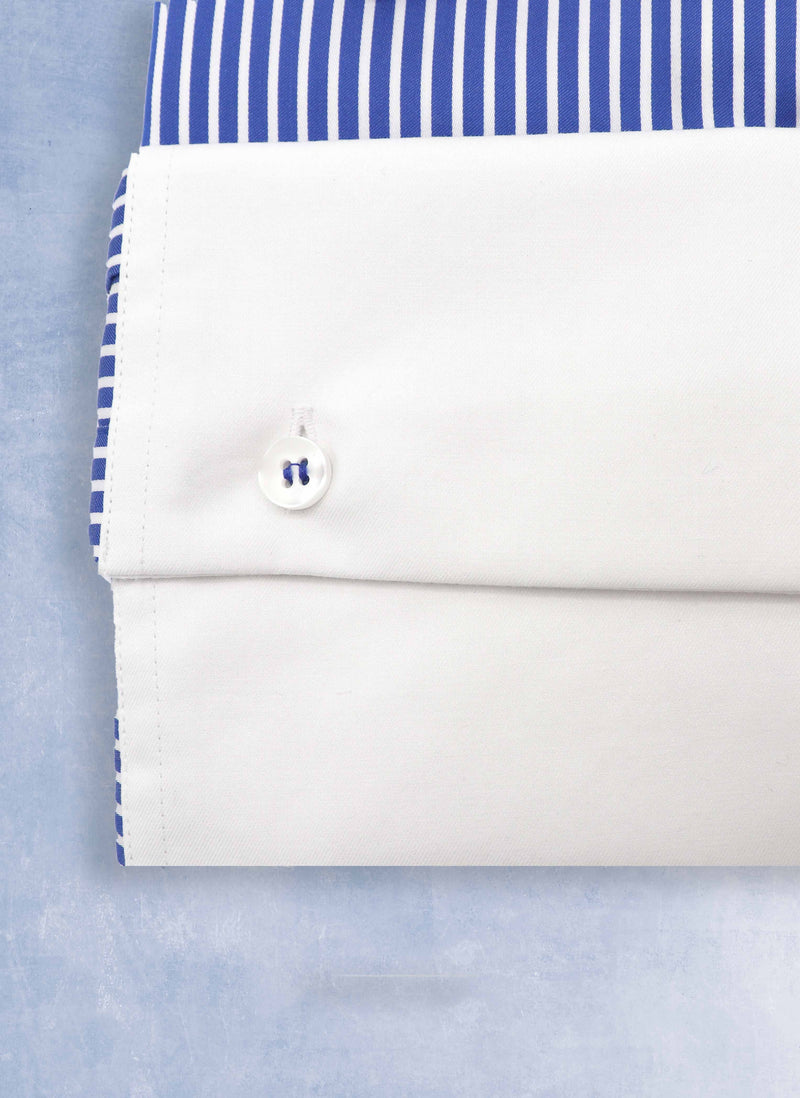 Women's stripe shirt with white cuff