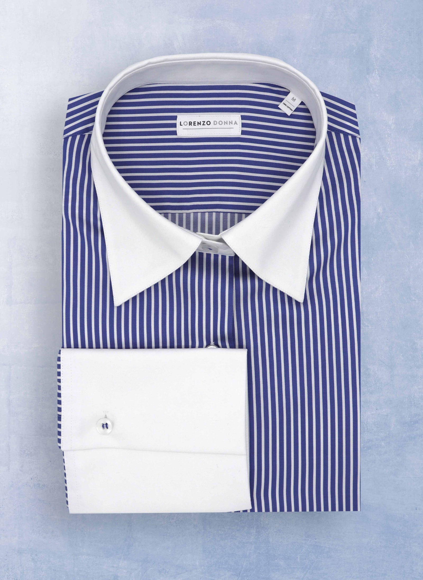 Women's Modern Fit Dress Shirt in Blue Stripe M