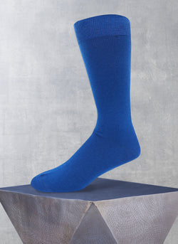 Flat Knit 80% Cashmere Sock in Royal Blue