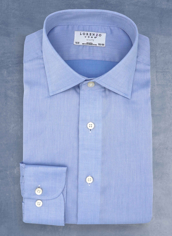 blue solid textured shirt