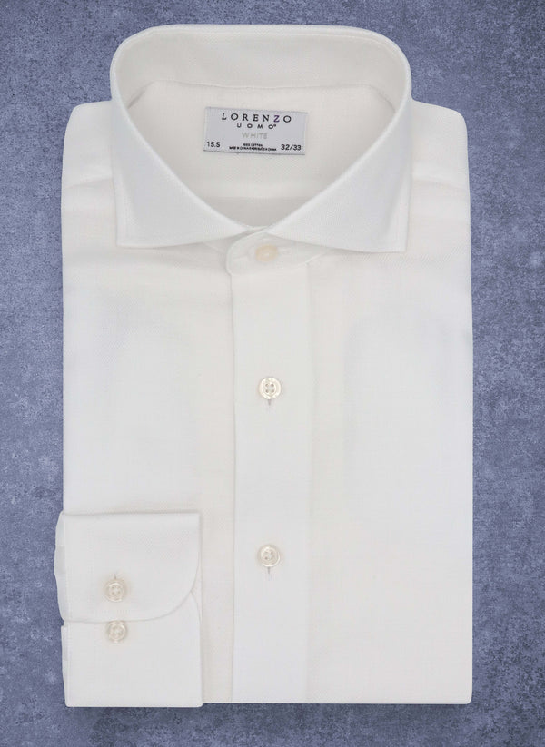 Liam in White Diamond Textured Shirt