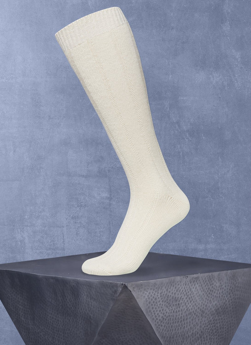 75% Cashmere Long Sock in Cream