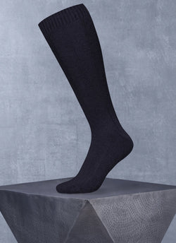 75% Cashmere Long Sock in Black