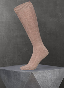 75% Cashmere Long Sock in Heather Taupe