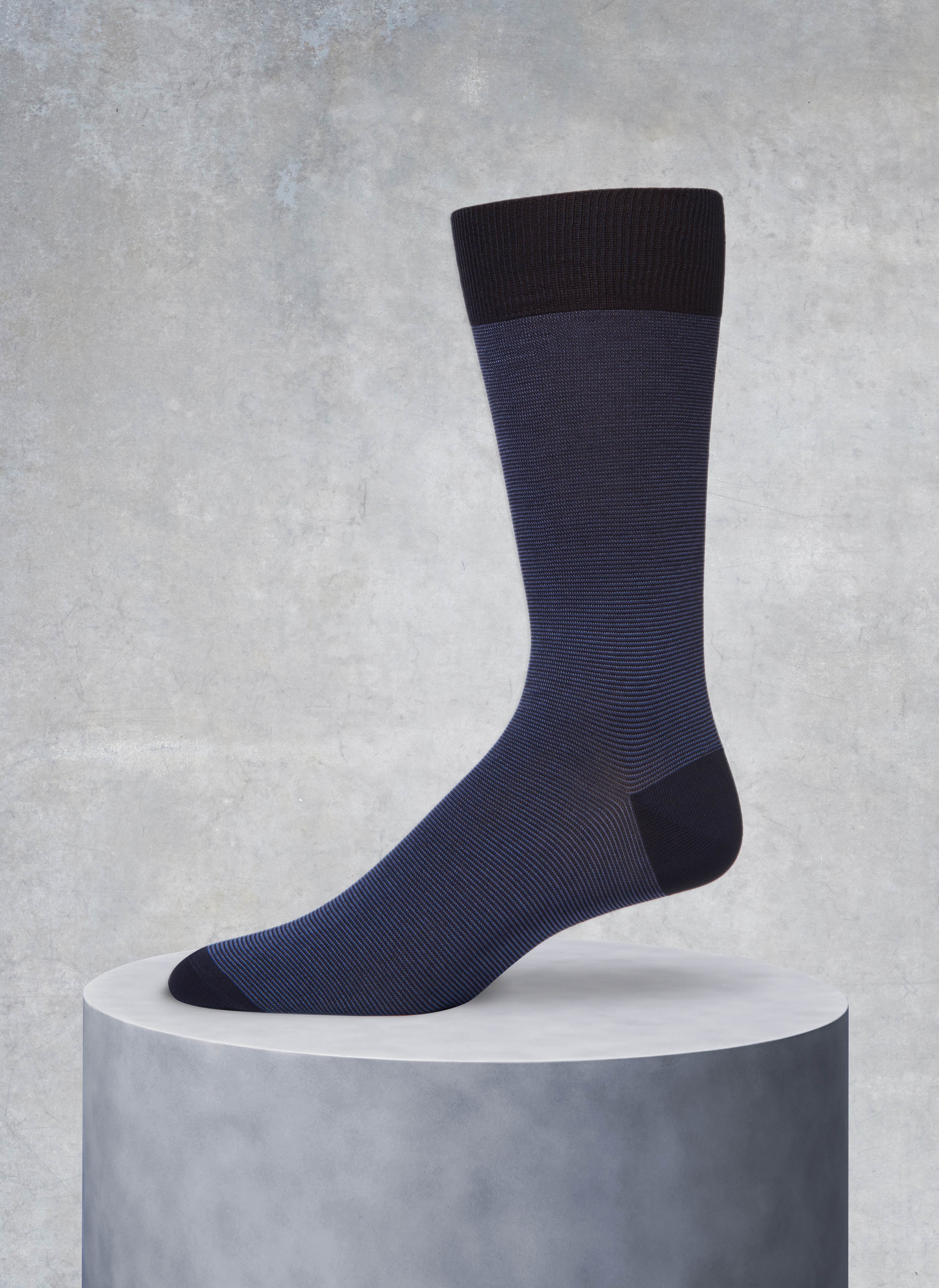 Mille Righe Paisley Sock in Light Grey and Purple main image 0