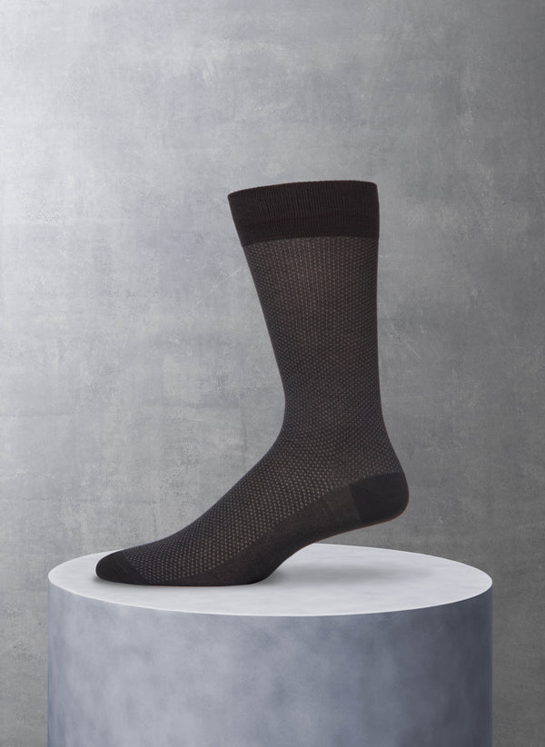 Mercerized Cotton Birdseye Sock in Charcoal