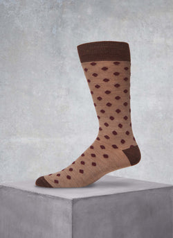 Merino Wool Dots Sock in Taupe