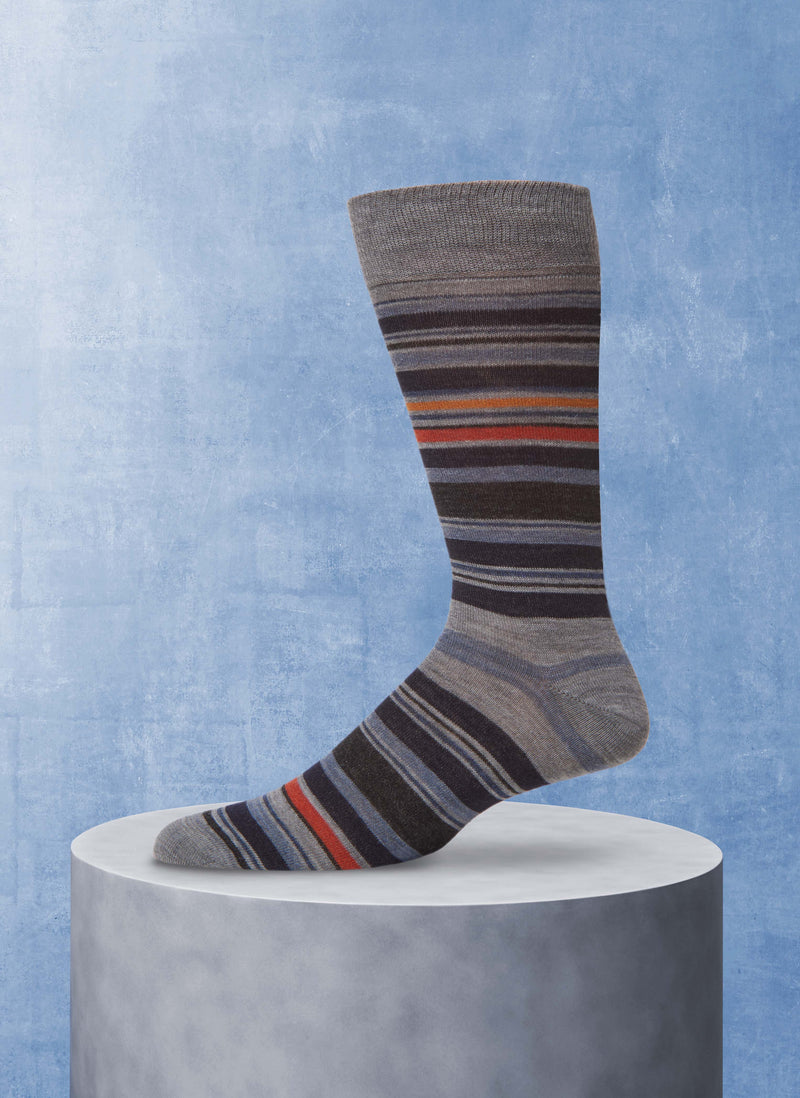 3 Pack Italian Merino Wool Fashion Mid-Calf Socks in Assorted
