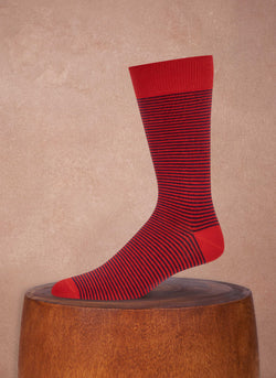 Red and Purple Cotton Stripe Sock