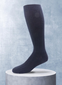 75% Cashmere Long Sock in Navy