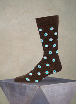 Merino Wool Foulard Sock in Brown