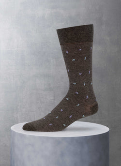 Oxford Paisley Cotton Sock in Charcoal
