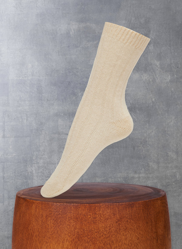 Women's 75% Cashmere Sock in Ivory
