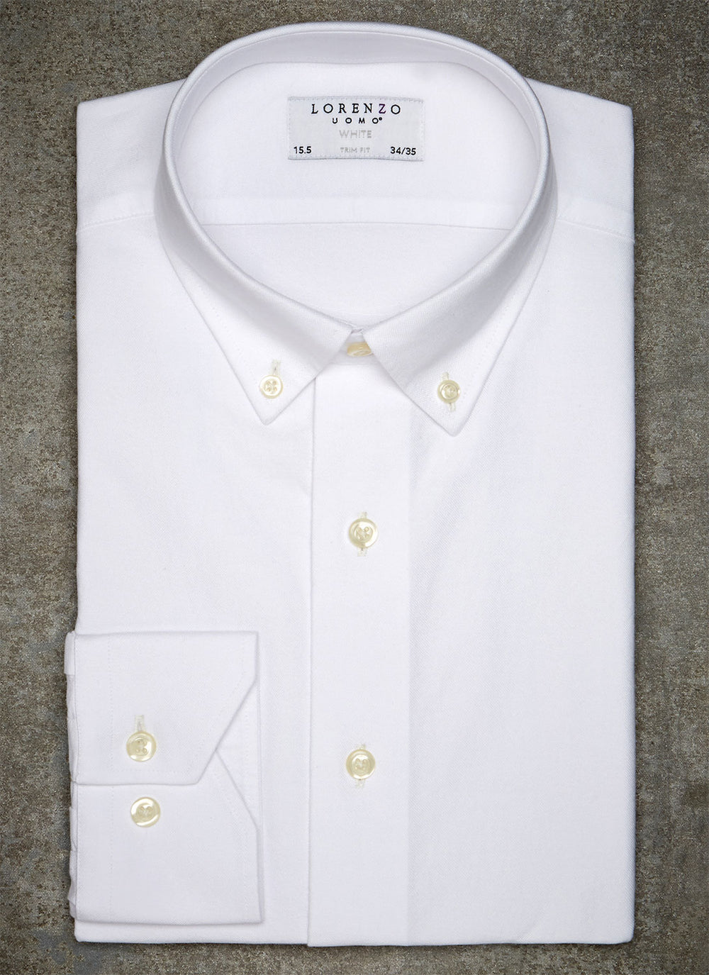 lorenzo uomo white dress shirt Lorenzo Uomo Diamond Textured Trim Fit Dress Shirt, Size 18x34-35