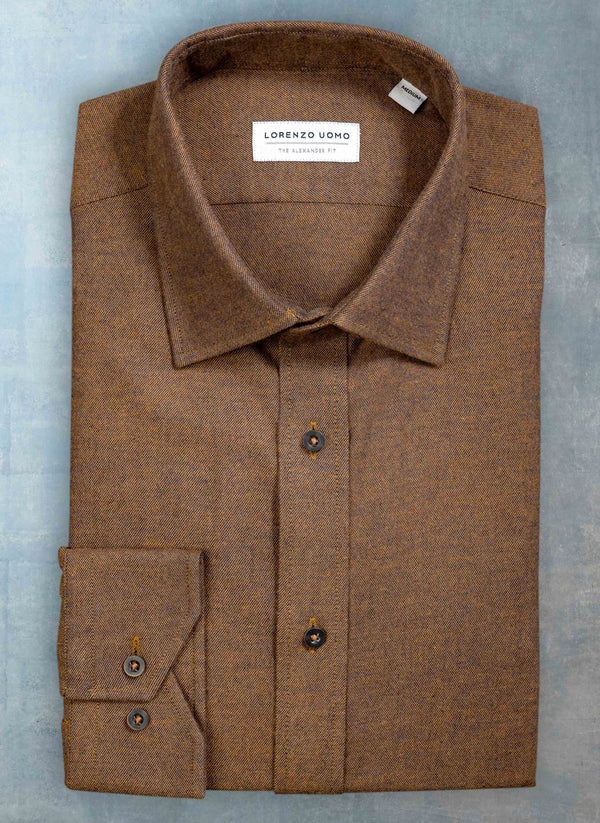 Sport Shirt in Solid Brown