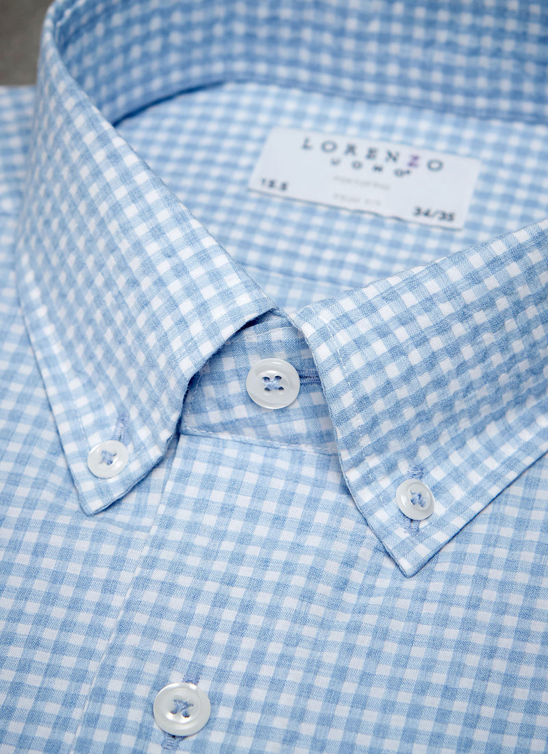blue seersucker shirt button down collar