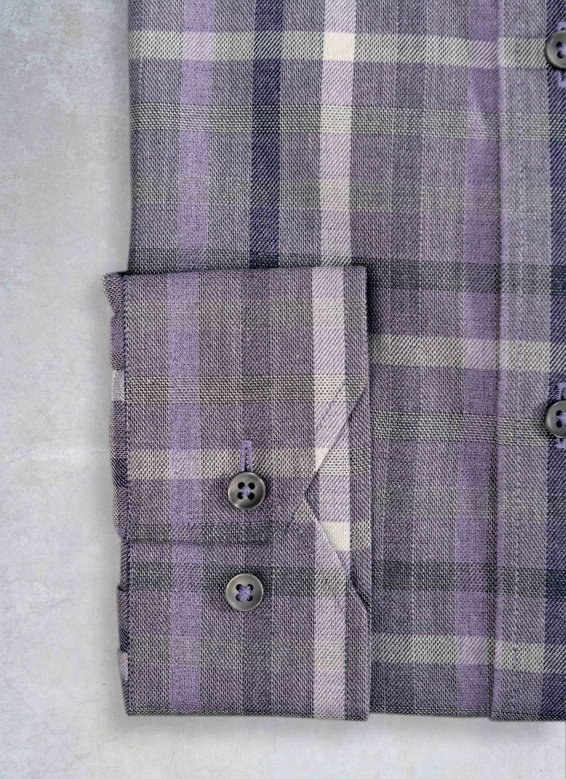 Alexander Sport Shirt in Purple Denim Plaid