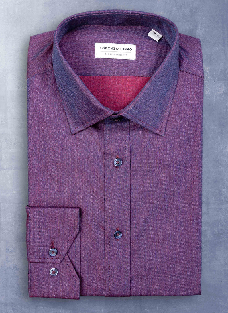 Alexander Sport Shirt in Solid Heather Purple
