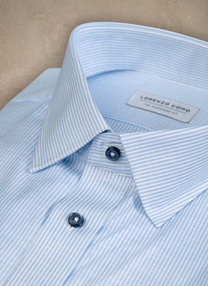 Alexander "Venetian Stripe" Shirt in Washed Blue