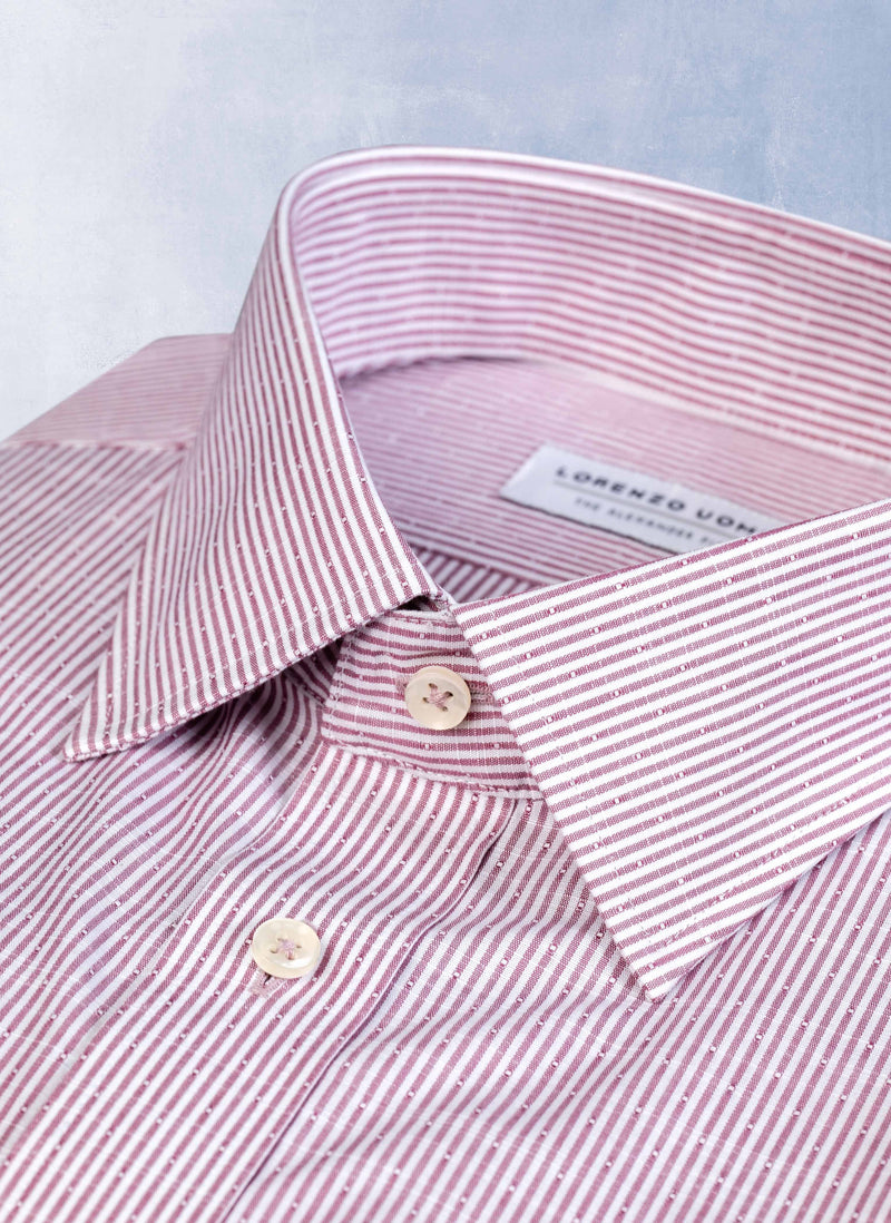 Alexander "Venetian Stripe" Shirt in Washed Bordeaux