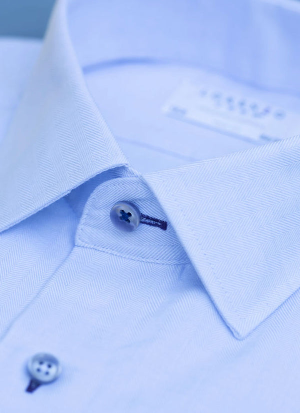Blue Cashmere Shirt Collar Detail