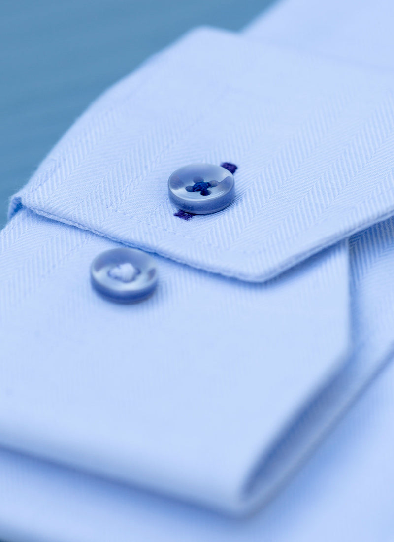 Blue Cashmere Shirt Cuff Detail